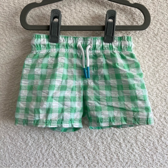 Cat & Jack Infant Boy Swim Trunks Gingham Plaid Seersucker Size 18 Months - Picture 1 of 11